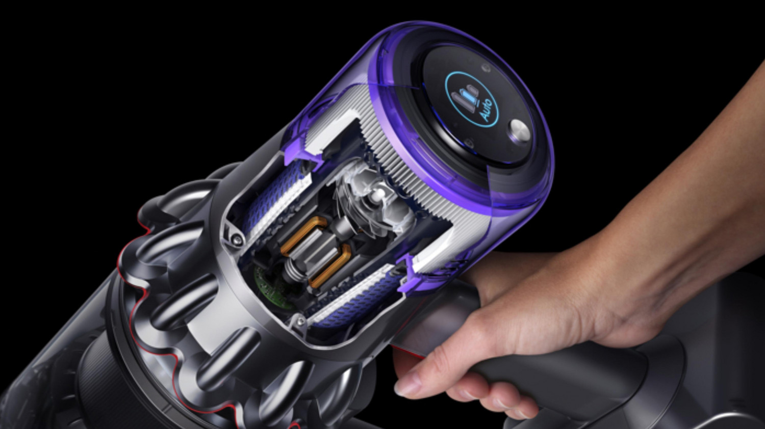Angetrieben von einem Dyson Hyperdymium Motor